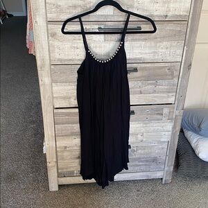 Bali Queen Black Dress with Silver Beaded Neckline